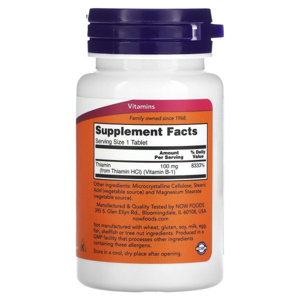 Now Foods Vitamin B1 100 Tablets For Sale