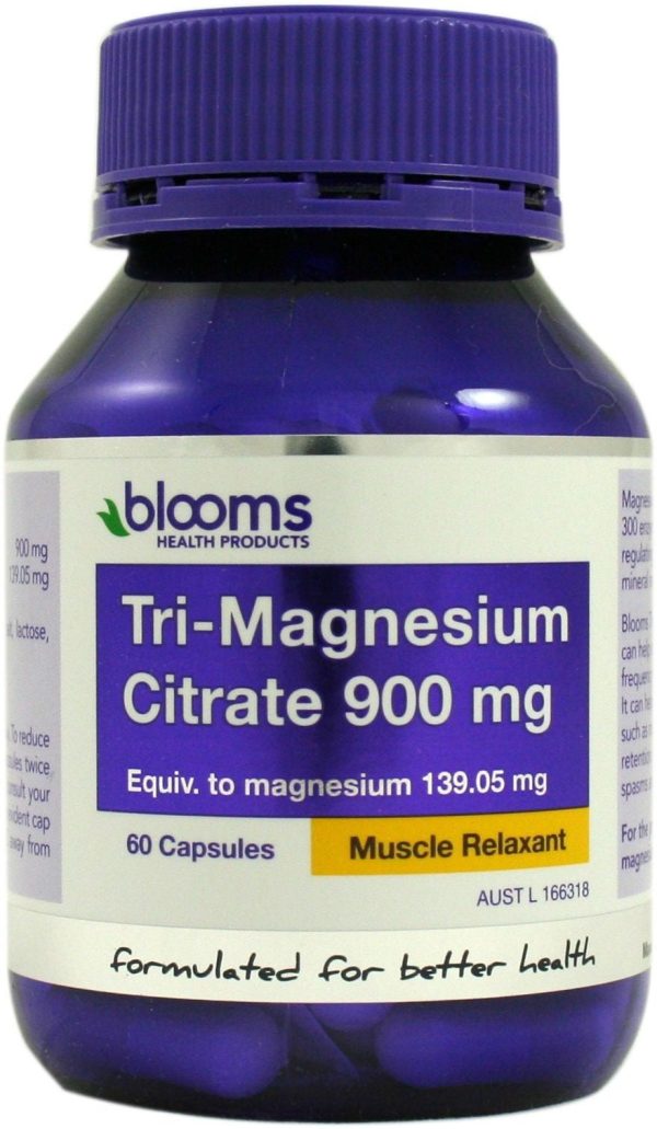 Blooms Health Products, Tri-Magnesium Citrate, 900 mg, 60 Capsules Sale