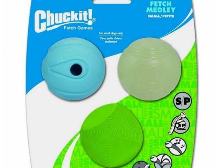 Chuckit Fetch Medley Balls Small Whistler Max Glow Erratic Pack of 3 on Sale