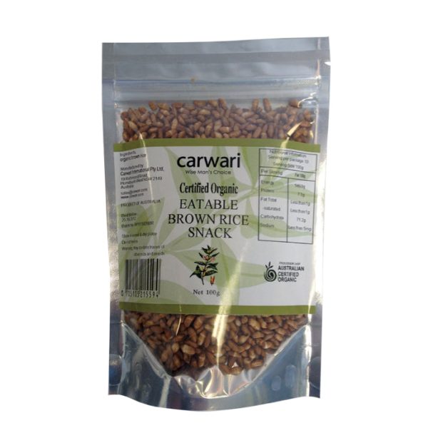 Carwari, Organic Eatable Brown Rice Snack, 100 g - Health Supplement For Cheap