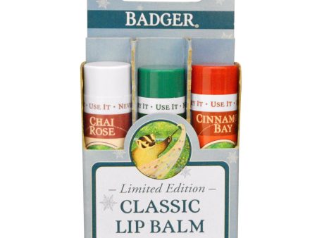 Badger Company, Classic Lip Balm Sticks, Limited Edition, 3 Lip Balms, 4.2 g, 0.15 oz, Each Discount