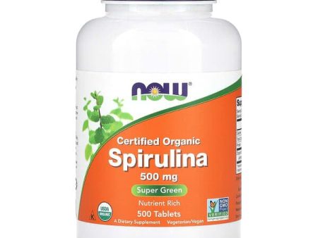 NOW Foods, Certified Organic Spirulina, 500 mg, 500 Tablets Sale