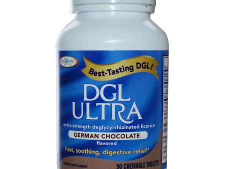 Enzymatic Therapy DGL Ultra German Chocolate Flavoured 90 Chewable Tablets For Sale