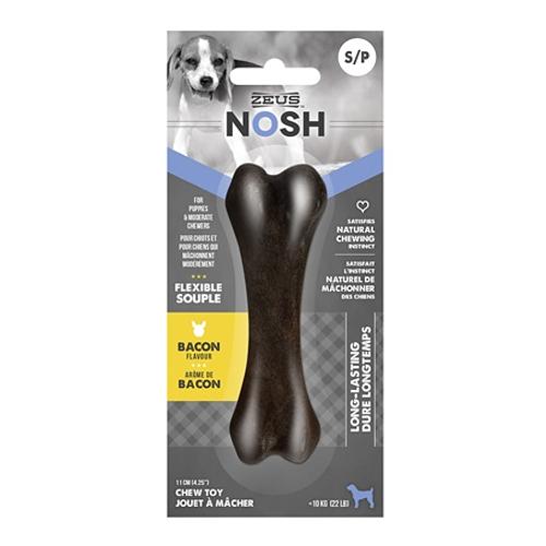 Zeus NOSH FLEXIBLE Chew Bone Toy Bacon Flavor 2 Sizes Online Hot Sale