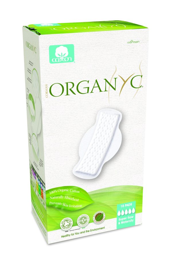 Corman, Organyc Cotton Pads, Super + Maternity, 10 Pack Supply