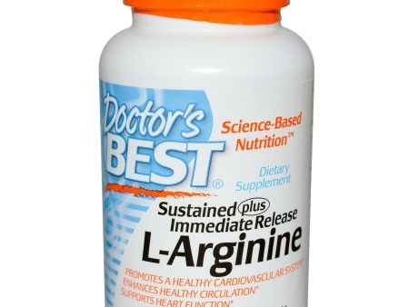 Doctor s Best, Sustained Plus Immediate Release L-Arginine, 500 mg, 120 Bilayer Tablets Online now