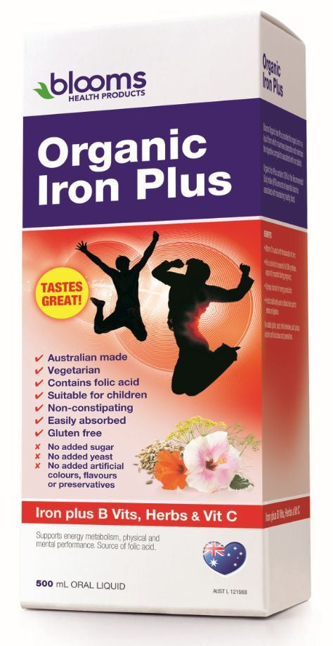 Blooms Health Products Organic Iron Plus 500ml - Health supplement Cheap