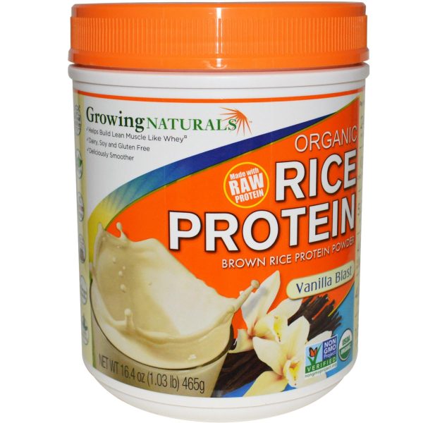 Growing Naturals Organic Raw Rice Protein Vanilla Blast 465 g Fashion