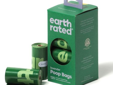 Earth Rated 120 Poo Bags on 8 Refill Rolls Lavender Scented Cheap