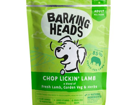 Barking Heads Dog Food Wet Pouches Chop Lickin Lamb 300g For Cheap