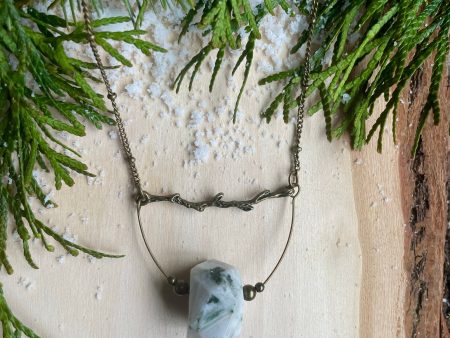 Snowy Moss Agate + Branch Cheap