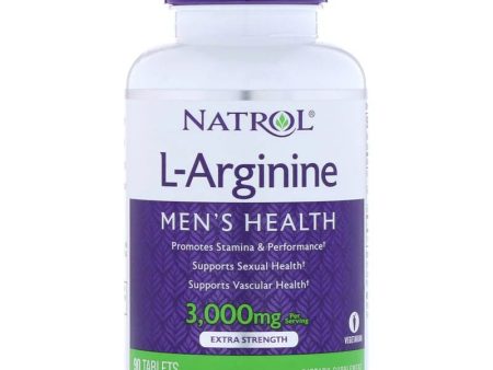 Natrol L-Arginine 1000 mg 90 Tablets - Dietary Supplement on Sale