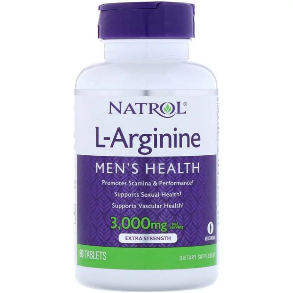 Natrol L-Arginine 1000 mg 90 Tablets - Dietary Supplement on Sale