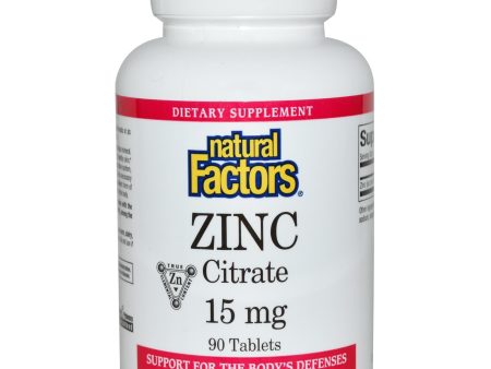 Natural Factors Zinc Citrate 15mg 90 Tablets - Dietary Supplement Supply