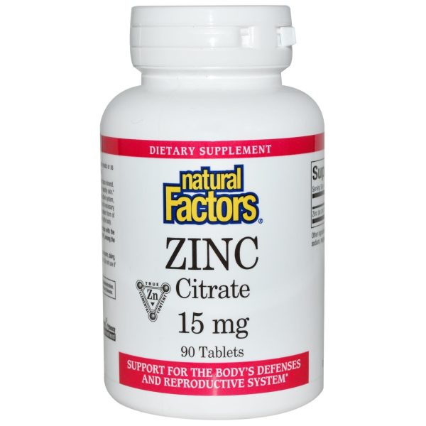 Natural Factors Zinc Citrate 15mg 90 Tablets - Dietary Supplement Supply