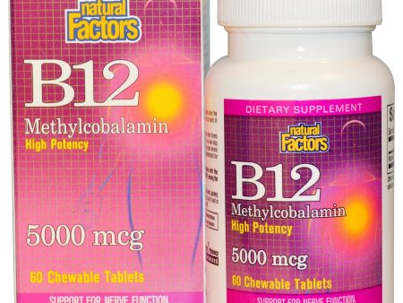 Natural Factors B12 Methylcobalamin High Potency 5000 mcg 60 Chewable Tablets Online now