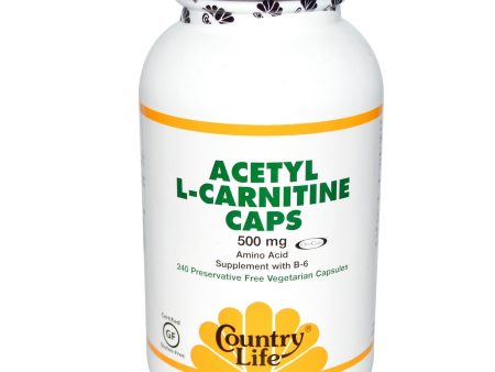 Country Life, Gluten Free, Acetyl L-Carnitine Caps, 500 mg, 120 Veggie Capsules Cheap