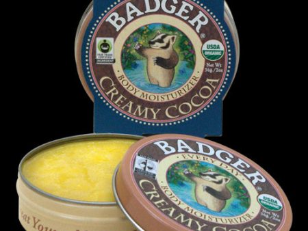 Badger Company, Every Day Body Moisturiser, Creamy Cocoa Butter, 2 oz, 56 grams on Sale