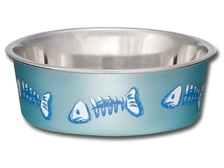 Loving Pets Cat Bella Bowls Fish Skeleton Ocean Blue X-Small Sale