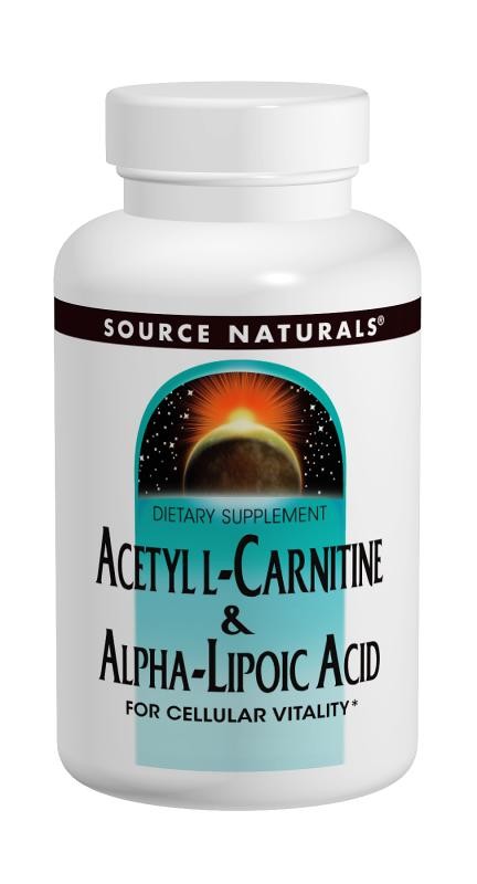 Source Naturals Acetyl L-Carnitine & Alpha Lipoic Acid 650 mg 120 Tablets Online