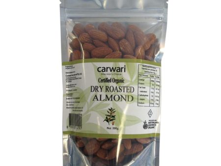 Carwari, Organic Dry Roasted Almonds, 200 g - Health Supplement on Sale