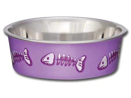 Loving Pets Cat Bella Bowls Fish Skeleton Purple X-Small Online now