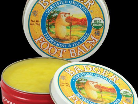 Badger Company, Foot Balm, Peppermint & Tea Tree, 2 oz, 56 grams Discount