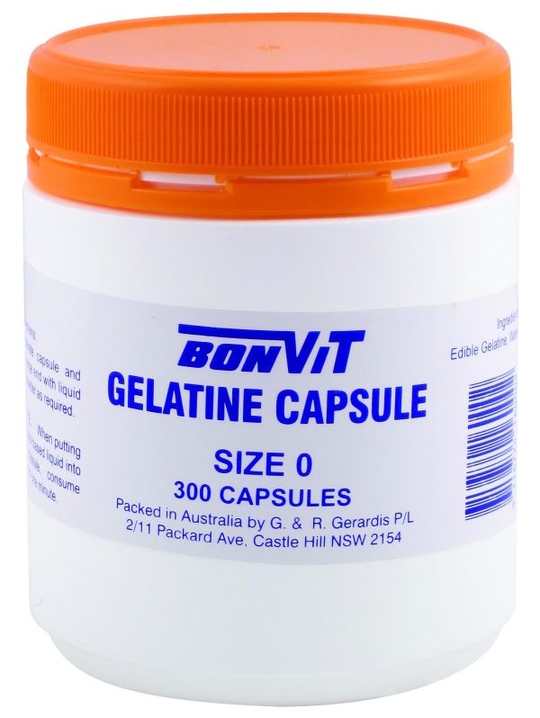 Bonvit, Gelatin Capsules, Size 0, 300 Capsules, Empty Online