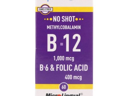 Superior Source, Methylcobalamin B-12, B-6 & Folic Acid, 1,000 mg 400 mg, 60 Tablets Fashion