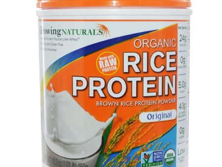 Growing Naturals Organic Raw Brown Rice Protein Original 459 g For Sale