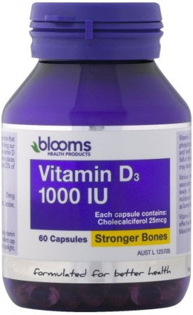 Blooms Health Products, Vitamin D3, 1000 IU 60 Capsules Cheap