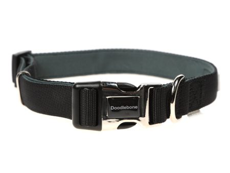 Doodlebone Originals Padded Dog Collar Coal 3 Sizes Cheap