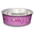 Loving Pets Cat Bella Bowls Fish Skeleton Pink X-Small For Sale