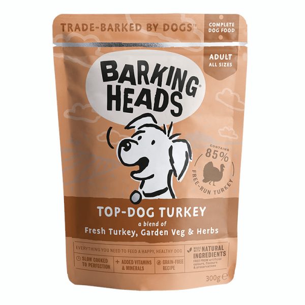 Barking Heads Dog Food Wet Pouches Top-Dog Turkey 300g Sale