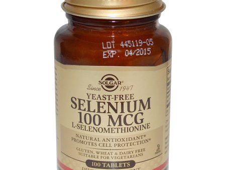 Solgar Selenium Yeast Free 100 mcg 100 Tablets - Dietary Supplement Discount