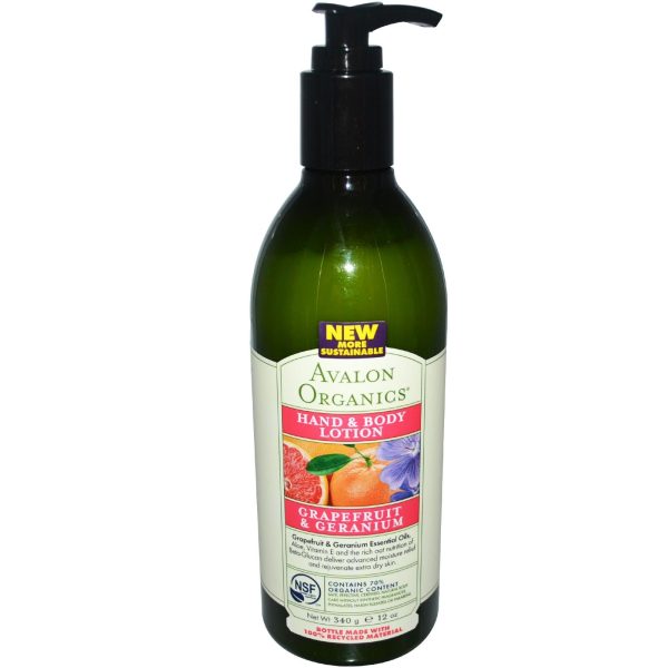 Avalon Organics, Hand & Body Lotion, Grapefruit & Geranium (340g) Online Hot Sale