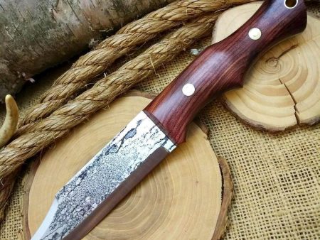 (Sold) TDK: Saddle Knife, Stabilized Cedar Hot on Sale