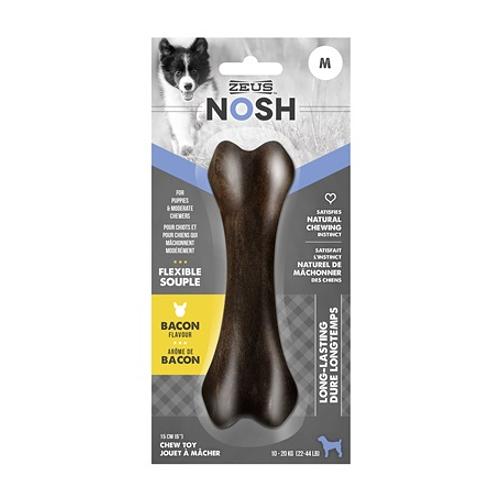 Zeus NOSH FLEXIBLE Chew Bone Toy Bacon Flavor 2 Sizes Online Hot Sale