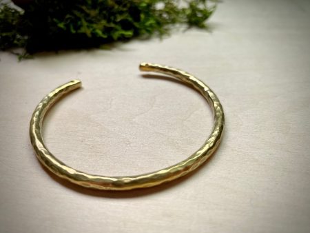 Raw Brass Hammered Cuff Hot on Sale