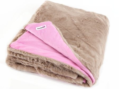 Doodlebone Faux Fur Dog Blanket Beige Pink on Sale