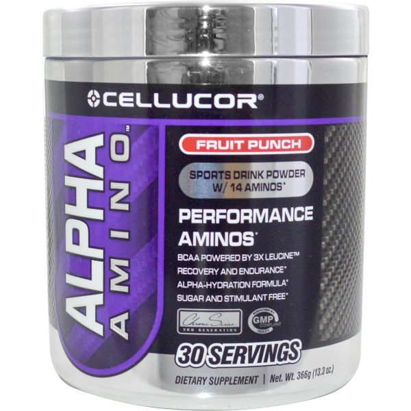 Cellucor, Alpha Amino Sports Drink Powder, Fruit Punch, 366 g on Sale