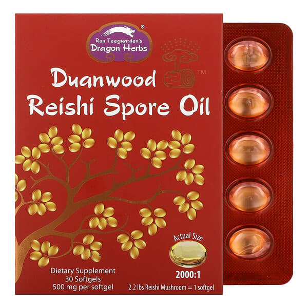 Dragon Herbs, Duanwood Reishi Spore Oil, 500 mg, 30 Softgels Online now