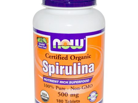 Now Foods Certified Organic Spirulina 500mg 180Tablets Discount