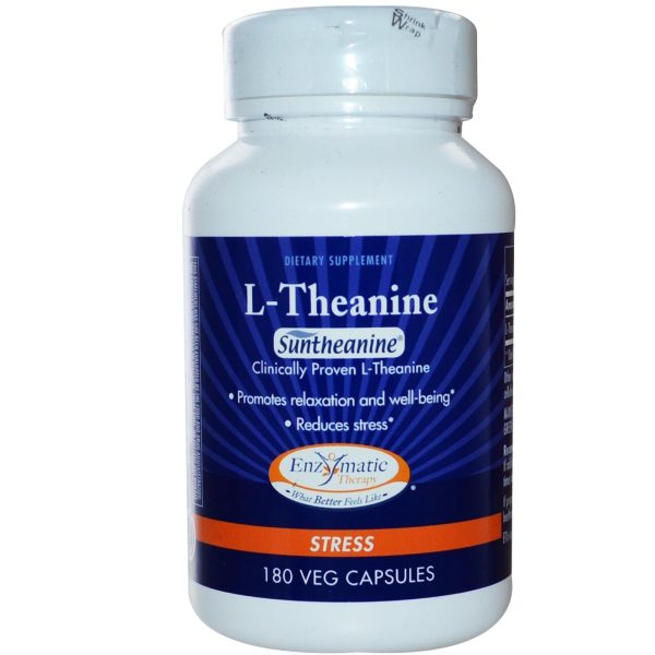 Enzymatic Therapy, L-Theanine, Stress, 180 VCaps - Dietary Supplement For Sale