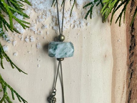 Snowy Moss Agate Bolo Fashion